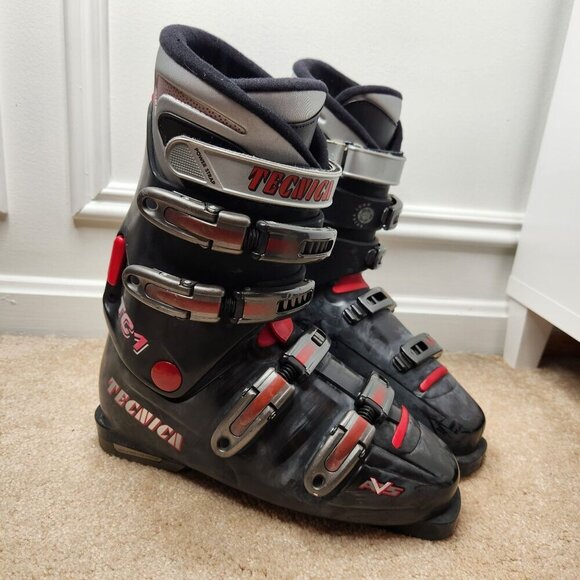 Tecnica TC1 Power Strap Black Red Ski Boots Skiing AV5 Size 9.5 - Picture 4 of 7